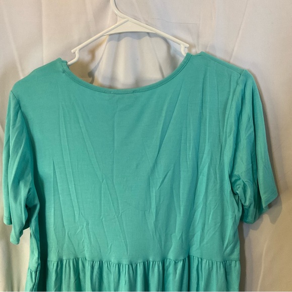 Heimish Women’s Short Sleeve V-Neck Damask Bohemian Top Size Small Mint NWTO - Picture 10 of 11